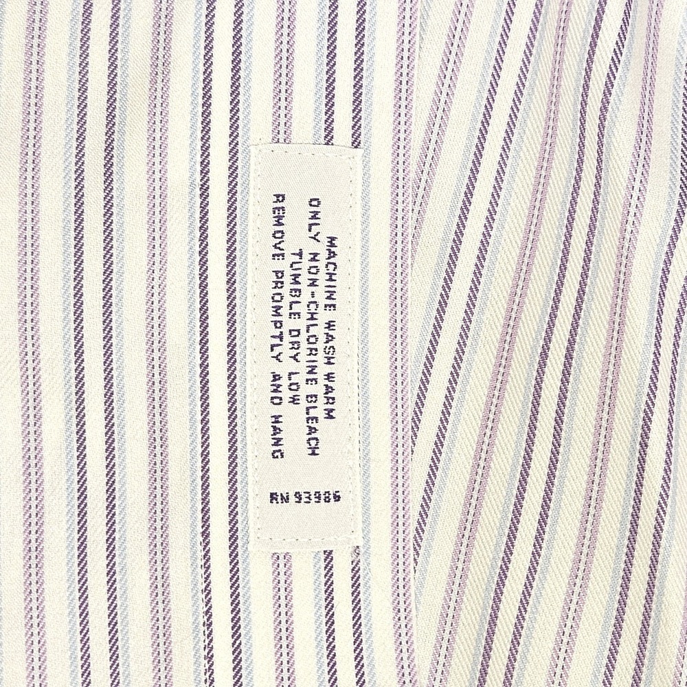 Brooks Brothers Purple Striped French‎ Cuff Non-Iron Dress Shirt 16-35 Regular - Picture 5 of 7